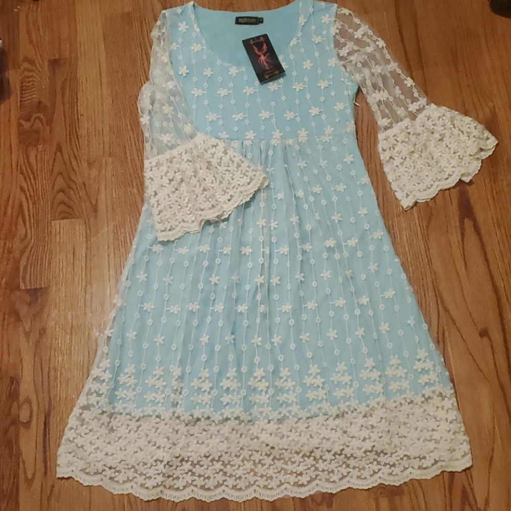 🆕️ Reborn Lace Bell Sleeves Dress (NEW W/ TAGS)